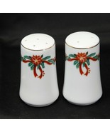 Poinsettias and Ribbons  Salt and Pepper Shakers  Christmas Xmas - $182.58 MXN