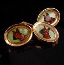 Gorgeous Boxer Cufflinks - vintage brown BullDog - great dane dog tie clip set - - £184.85 GBP