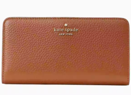 NWB Kate Spade Dumpling Large Slim Wallet Brown Leather KA575 $179 Dust ... - $77.20