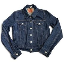 Levis Women’s Trucker Jean Jacket Sz S Dark Blue Denim 100% Cotton 70270... - $17.77