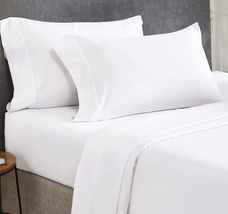 Bedding Sheets &amp; Pillowcases For Queen Size Bed Deep Pockets White NEW - £46.42 GBP