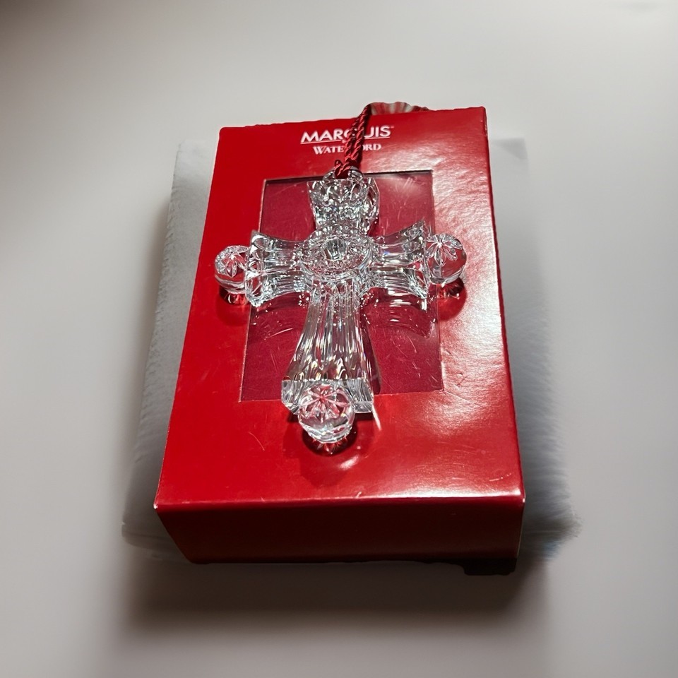 Marquis By Waterford Crystal Cross Christmas Ornament In Box Made In Germany Item image 3