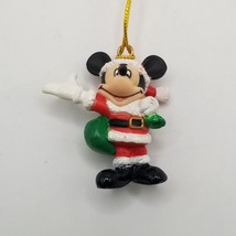 Vintage Christmas Ornament Mini Miniature Disney Mickey Mouse Santa Outfit Xmas - $8.94