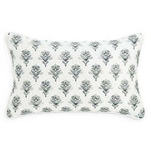 Sky Embroidered Foulard Decorative Pillow, 14 x 24 - £54.21 GBP