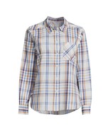 Time &amp; Tru Women&#39;s Long Sleeve Plaid Button Front Flannel Shirt Size Med... - £6.99 GBP