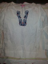 Lilly Pulitzer Thandie Tunic Resort White  Land And Sea Embroidered Sz X... - $14.16