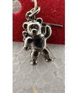 Teddy Bear Necklace Pendant Silver Tone - $156.35 MXN