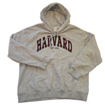 H&amp;M Harvard Hoodie Men&#39;s Size Medium Gray Embroidered Thick Long Sleeves... - $21.15