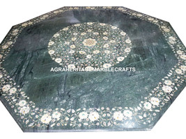 Marble Granite Coffee Table Mother of Pearl Mosaic Inlay Marquetry Decor H3052 - £4,299.96 GBP+