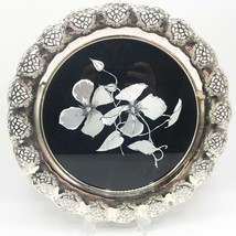 Vintage Metal Pierced Rim Floral Pattern Serving Tray - £76.09 GBP