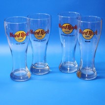 Hard Rock Cafe Pilsner Glasses - EAST COAST TOUR - Set Of 4 - All Different - £31.95 GBP