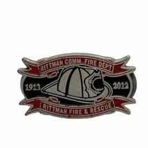 Rittman Ohio Fire Department Rescue Centennial Enamel Lapel Hat Pin - £11.72 GBP