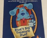 1999 Blues Big Treasure Hunt Tv Guide Print Ad Blues Clues TPA21 - £4.65 GBP