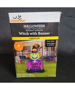 Inflatable Witch w/Banner Airblown Light-Up Halloween Decoration  4ft Ta... - $28.70