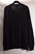 Ben Sherman Mens V Neck Black LS Rib Knit Sweater 2XL - £39.56 GBP