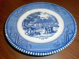 Vintage Royal China Currier And Ives Bread And Butter Plate 6 1/4&quot; Harvest Blue - £12.89 GBP