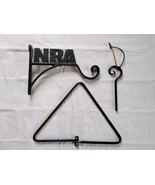 NRA Hanging Dinner Bell National Rifle Assoc Black Iron Garden Porch Dec... - £33.63 GBP