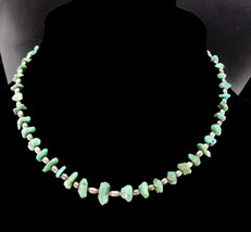 Old Pawn necklace Turquoise handmade jewelry raw nuggets Indian Vintage choker N - £75.14 GBP