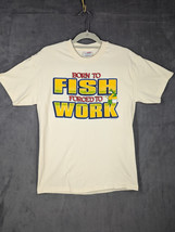 Vintage Hanes Born To Fish Forced To Work T-Shirt Large NOS - £10.82 GBP