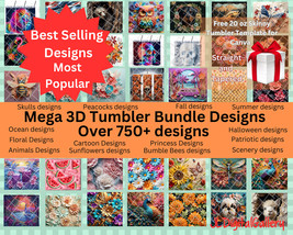750+ 3D Tumbler Wrap Designs (all tumbler bundle in the shop, 2023 updated)  - £1.97 GBP