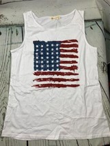 American Flag Print Tank Tops Women USA Stars Stripes Patriotic T Shirt ... - £15.99 GBP