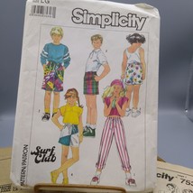 Vintage Sewing PATTERN Simplicity 7531, Unisex Childs Surf Club 1985 Easy to Sew - £9.91 GBP
