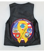 Defending Freedom Support our Troops Adult Sze 38 Black Leather Motorcyc... - $65.09