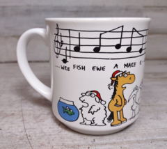 Vintage Sandra Boynton Singing Animals Christmas Wee Fish Ewe Mare Mug Cup - $15.19