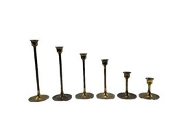 Vintage Brass Set of Candle Holders Graduated Tapered Candlesticks - £28.69 GBP