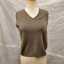 A Line Anne Klien Women&#39;s Brown V-Neck Sweater Vest, Size S - $24.74