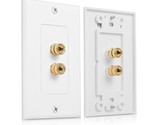 Cable Matters 2-Pack Speaker Wire Wall Plate, Gold Plated Speaker Wall P... - $26.99