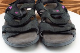 Aravon Sz 10 M Black Sport Sandals Leather Women Sandals Aaw08bkn - £15.86 GBP