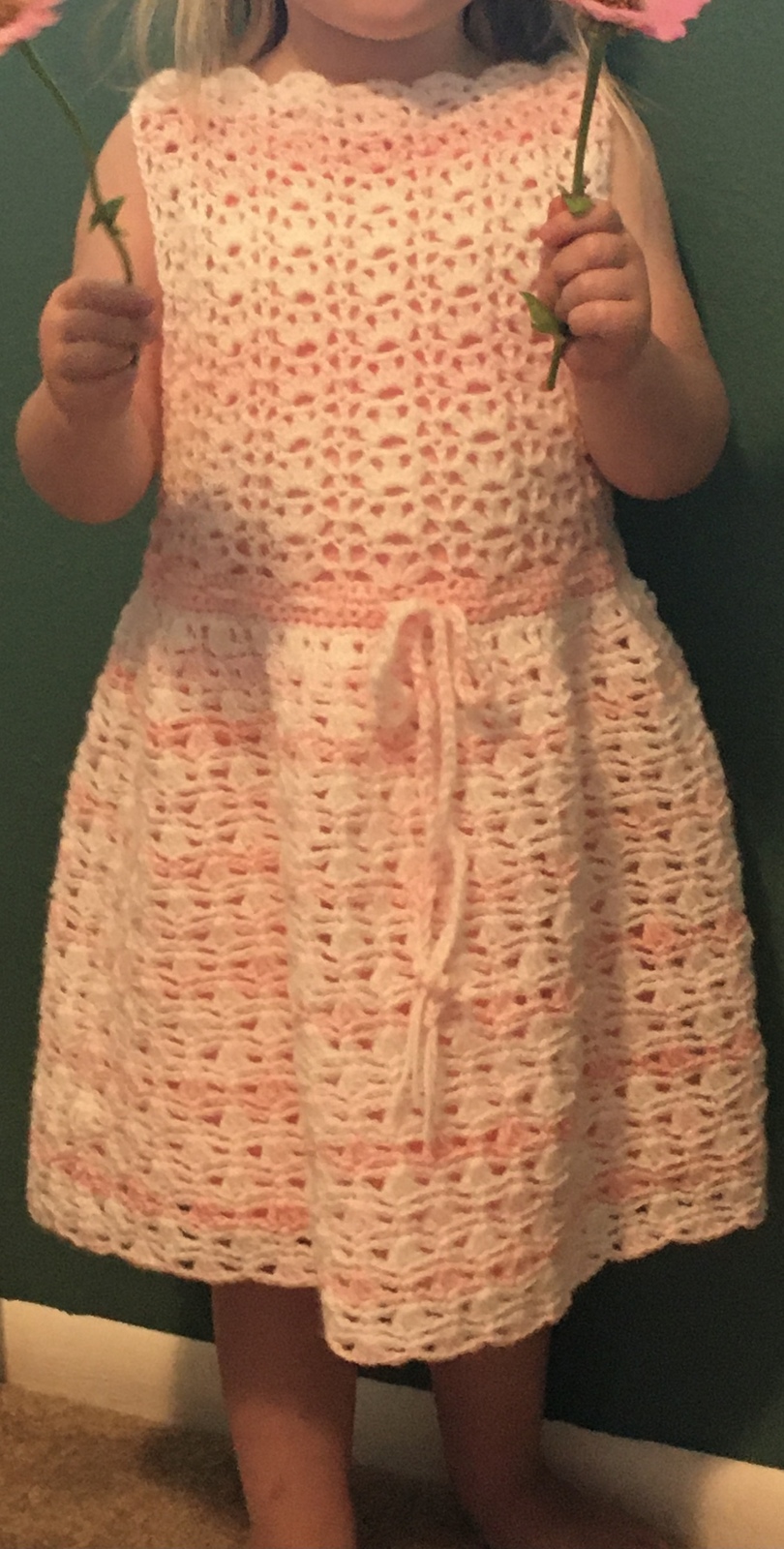 Girl's Crocheted "Parfait Pink" Dress + underdress. Size: 3T - $40.00