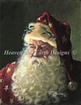Portrait of Father Christmas with 75pcs DMC by heaven and Earth designs - $49.49