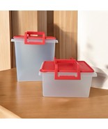 Tupperware Carry All SET HANDLE &amp; LID Tote 3 Gal #1430 &amp; 28 Cup #1431 Wa... - €64,02 EUR