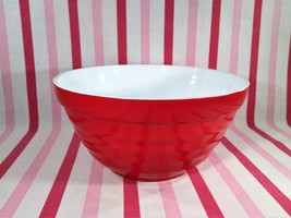 Wonderful Vintage Anchor Hocking Vitrock Red Beehive Milk Glass 9&quot; Mixing Bowl - £21.97 GBP