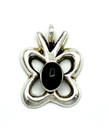 Vtg Navajo Lowell Draper Signed LD Sterling Silver Black Onyx Butterfly ... - $59.40