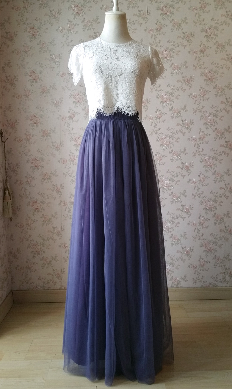 Maxi tulle skirt purple 780 3