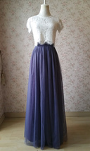 Purple Long Tulle Skirt Outfit Custom Plus Size Bridesmaid Tulle Maxi Skirt image 1