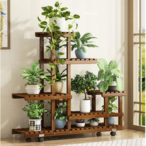 Tall Rolling Plant Stand Multi-Layer Flower Pot Holder Display Shelf Hom... - £54.18 GBP