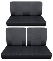 Front 50/50 top and Rear bench seat covers fits 1963 Chevy Bel Air 2 door sedan - $130.54