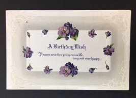 Antique A Birthday Wish Prosperous Life Greeting Card Posted 1916 Embossed - £8.67 GBP