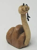 Figurine Snail Long Neck Brown Vintage Small Hand Painted Glazed Ceramic  - $14.20