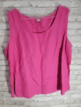 Women Notations Linen Rayon Pink Sleevless Top Size 2X Lightweight Casua... - $16.99