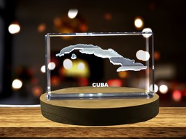 LED Base included |Cuba 3D Engraved Crystal 3D Engraved Crystal Keepsake - £31.33 GBP+