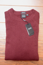 Hugo Boss $398 Men's Banilo Regular Fit Dark Red 100% Cashmere Knit Sweater L - £97.37 GBP