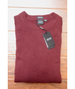 Hugo Boss $398 Men&#39;s Banilo Regular Fit Dark Red 100% Cashmere Knit Swea... - $169.24 CAD