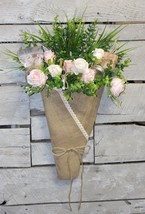 Beautiful Rose Bouquet Wreath Gift Set unique handmade - £87.92 GBP
