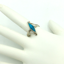 SILVER CLOUD turquoise &amp; sterling silver ring - size 8 vintage southwestern - £19.98 GBP