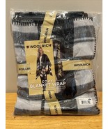 Woolrich Cozy Blanket Wrap Plaid Buffalo Checked Black/Gray One Size - $26.88 CAD
